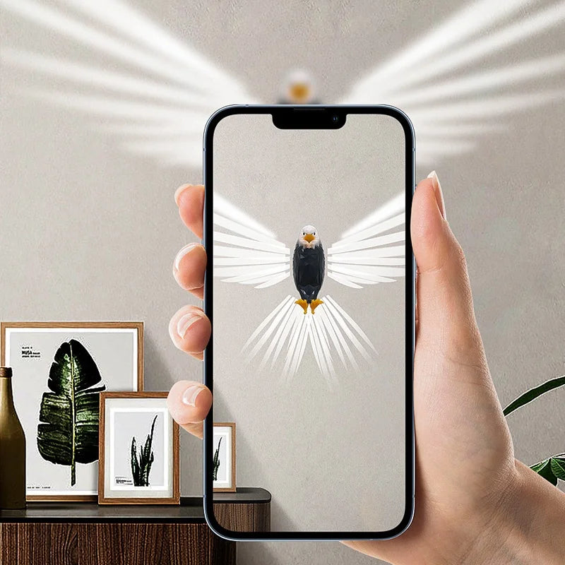 Lámpara de pared con forma de águila calva, proyector con forma de búho y águila, ambiente creativo moderno, LED de bajo consumo, control remoto, luz de pared.