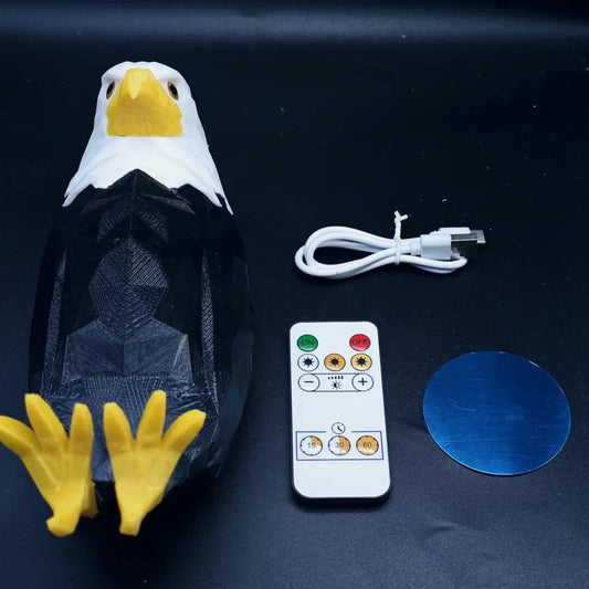  Lámpara de pared con forma de águila calva, proyector con forma de búho y águila, ambiente creativo moderno, LED de bajo consumo, control remoto, luz de pared.